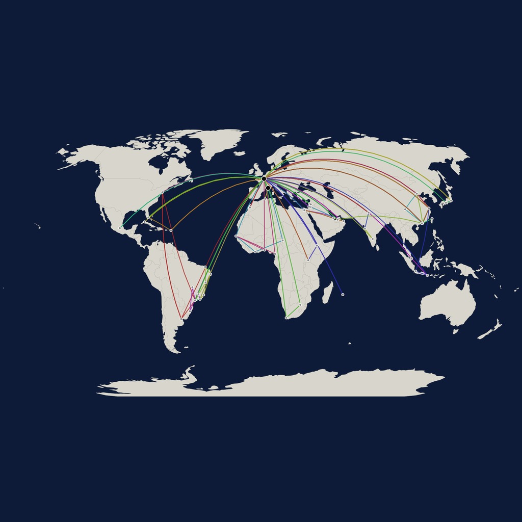Carte des voyages 1998–2020